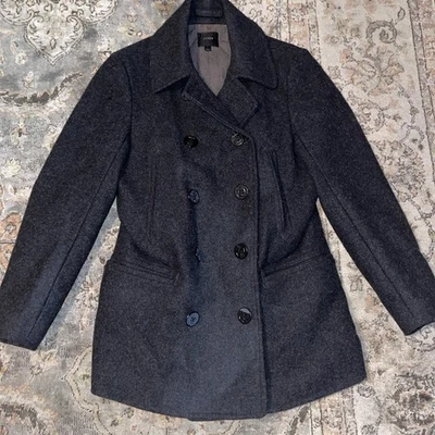 J Crew Men’s Wool Pea Coat Size  Small Black Color - Image 1 of 4