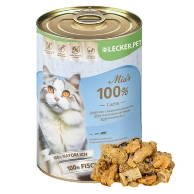 6 x 400 g Mia's 100 % Lachs Katzen Nassfutter Katzenfutter Katze Lecker.Pet® - Bild 1 von 4