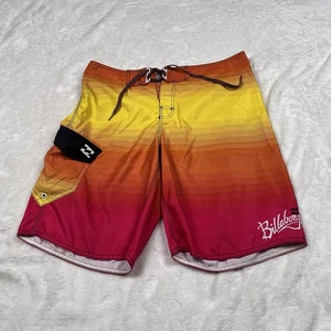 Billabong Boardshorts Mens 34 Striped Hecho De Billabong Swim Trunks Y2k Poly - Picture 1 of 10