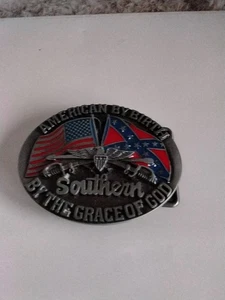 Vintage Gürtelschnalle American By Birth Southern by the Grace of God - Bild 1 von 8