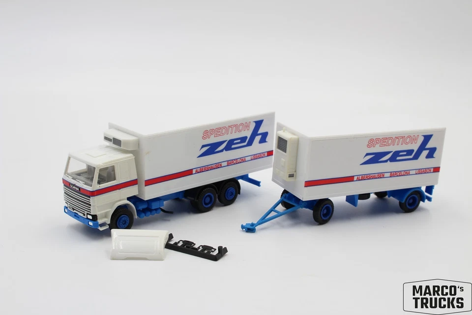 Herpa Scania 142 Refrigerated Trailer Truck "Zeh Albershausen Barcelona Lisbon"  - Image 1 of 1