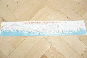 c1930s Liverpool Overhead Railway Map & Guide of the Railway & Docks 71cm x 13cm - Bild 1 von 5