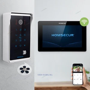 HOMSECUR 7" WIFI HD Video Door Phone Intercom Doorbell Password RFID Door Unlock - Picture 1 of 8