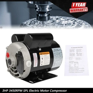 3 HP SPL 3450RPM Electric Motor Compressor Duty 56 Frame 1Phase 115/230V New - Picture 1 of 14