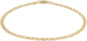 Bracciale in oro massiccio 14 carati con catena a maglie a cuore aperto da 2,5 mm, 7 pollici - Foto 1 di 12