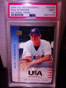 Max Scherzer RC 2005 Upper Deck USA Baseball Rookie PSA 9 #USA56 Nationals Dback - Picture 1 of 2