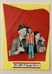 Superheld - Original Collage Mixed Media Surrealismus Mini Fine Art ACEO Kunstkarte - Bild 1 von 4
