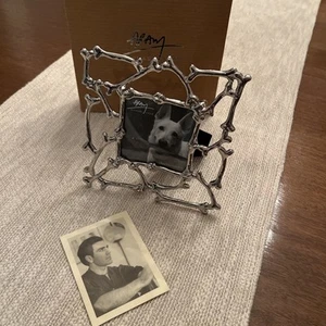 Michael Aram Silver Dog Bone Picture Frame For 3x3 Photo 6” Square New In Box - Picture 1 of 7