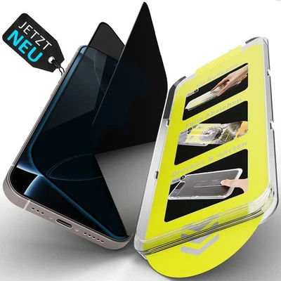 GREENHEC Panzerfolie Sichtschutz iPhone 16 15 14 13 12 11 Pro Glas Blick Privacy Panzer