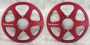 Ein Paar 10,5 '' Rot Technics Tape Rolle Hochwertige Aluminium Take Up Rolle - Picture 1 of 5