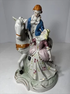 Antike Porzellan Figur, romantisches Hofpaar, Reitermotiv, WUNDERSCHÖN - Bild 1 von 14