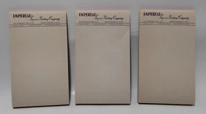 Vintage 3 Werbung Notizblöcke Imperial Tag und Druckerei 7 x 4"  - Bild 1 von 7