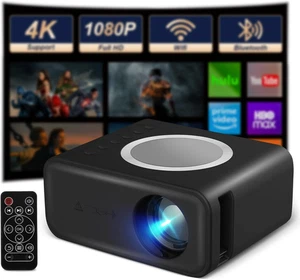Proiettore Portatile Wifi Bluetooth,Videoproiettore 1080P Full Hd,Con Sorgente L - Foto 1 di 12