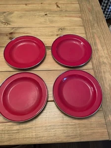 Pottery Barn 10" Partygeschirr Emaillegeschirr 4er Set zeigt Gebrauchsspuren - Bild 1 von 12