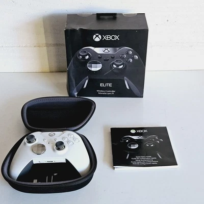 Microsoft Xbox One Elite White Controller & Case Tested Working Read Description - Image 1 of 4