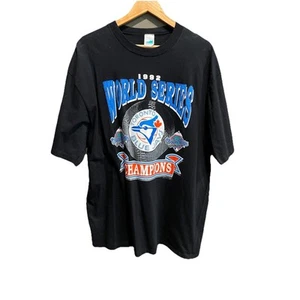 Waves Black 1992 World Series Toronto Blue Jays Logo Men's T-Shirt Size XL - Picture 1 of 5