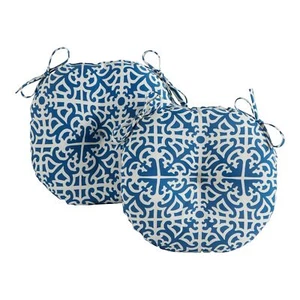 Greendale Home Fashions 15-inch Outdoor Round Bistro Seat Cushion, 2 Count (P... - Picture 1 of 6