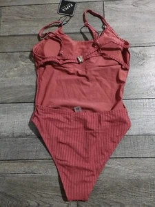 ZAFUL XS Women's One Piece Swimsuit Ribbed Open Back Bathing Suit Tummy Control - Picture 1 of 7