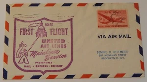 Boise Idaho to Reno Nevada August 1 1947 first flight airmail - Picture 1 of 2