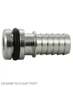 Flojet Pumpenverschraubung 3/8"" SS gerader Stachelschlauch für Flojet Flüssigkeitspumpen - Bild 1 von 1