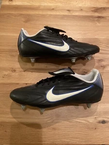 NIKE Vintage Mercurial R9 FG Black/White/Blue Football Soccer Boots RARE UK12 - Picture 1 of 15