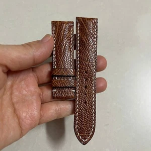 22/20 mm Padded BROWN Genuine OSTRICH Leg LEATHER SKIN WATCH STRAP BAND - Picture 1 of 17