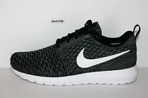 Nike Roshe Run NM Flyknit Dark Grey Black White 677243 010 Men size Shoes - Picture 1 of 9