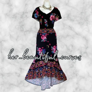 JOE BROWNS FLORAL PRINT HI LOW WEDDING OCCASION PARTY DRESS SIZE 18 - Picture 1 of 7