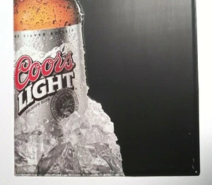 Coors helles Bier geprägtes Metall Blech Kreidetafel Werbeschild 23,5" H 2000 - Bild 1 von 10