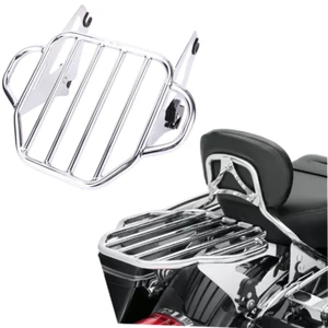 ChromeTwo Up Luggage Rack Fit For Harley Touring Street Glide 2009-2022 Air Wing - Picture 1 of 9