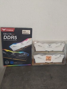 T-FORCE DELTA RAM 32GB DDR5 6000 MHZ RGB LIGHT WHITE BIANCO DESKTOP PC GAMING - Photo 1/3