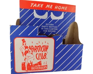 Harmony Club Soda Carrier Carton Vintage Original 1950's Dancing Girl Top Hat - Picture 1 of 1