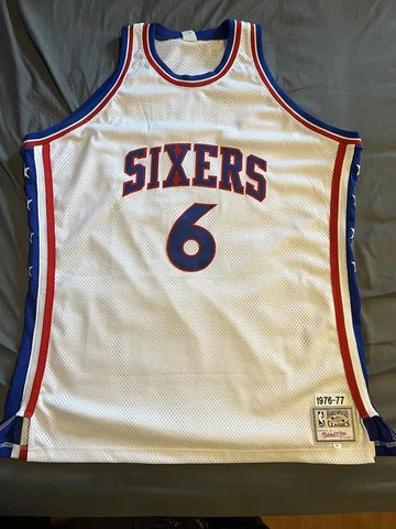 100% Authentic 1976 77 Julius Erving Dr J 76ers Sixer Mitchell Ness Jersey 56 3X Cover