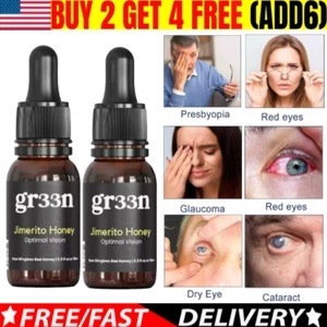 15ML GR33N Jimerito Miel para Ojos,GR33N Jimerito Miel Gotas para Ojos para la Salud Ocular~ - Imagen 1 de 9