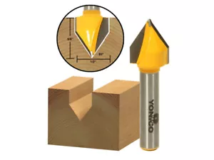 60 Grad x 1/2 Zoll Durchmesser V Nut Fräser Bit - 1/4 Zoll Schaft - Yonico 14993q - Bild 1 von 1