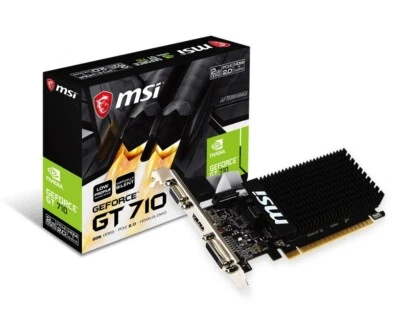Msi GeForce GT 710 2GB GDDR3 LP VGA/DVI/HDMI Video Card PCI Express 2.0 x16 - Image 1 of 4