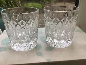 2 x STUART Crystal WINDSOR Cut Whisky Glasses / Tumblers ~ Signed - Picture 1 of 4