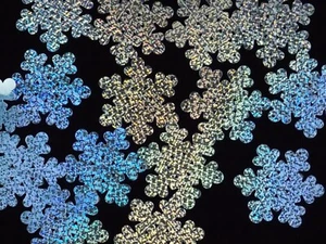 Sequins Snowflake Silver Laser Hologram 63mm x 40 approx Christmas Star Craft - Picture 1 of 2