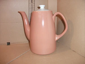 *sale* OLD FOLEY 1973 COFFEE POT TERRACOTTA, SPECKLED LID tall Salmon pink? - Picture 1 of 4