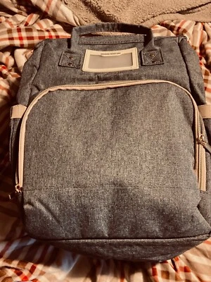 Gray Mommy Loves You Diaper Bag Backpack Large Travel Diaper Bag New. No Tags - Image 1 of 4