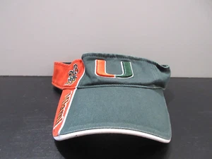 Miami Hurricanes Hat Cap Strap Back Green UM College NCAA Football Visor Mens - Picture 1 of 7