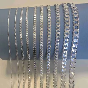 Italian Made Heavy Solid 925 Sterling Silver Curb Chain - For Men, Women & Boys - Picture 1 of 23