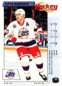 1992-93 Panini Stickers French #52 Teppo Numminen
