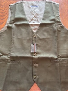 Hisdern Army Green Suit Vest Size XL (T1) - Picture 1 of 11