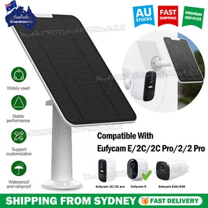 10W Solar Panels for Eufy Eufycam Cam E/2C/E/2 Pro Wall Mount +300CM Power Cable - Picture 1 of 11