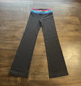 Ivivva Flare Leggings Pants Tight Full Length Groove Wide Leg Blk Dance Girls 8 - Picture 1 of 11