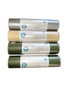 Adhesive Vinyl 4 PACK Bundle 4 Rolls 9" x 10ft. Vinyl for Craft Sign Cutter - Picture 1 of 1