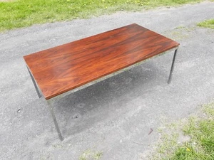 Florence Knoll,rosewood and stainless,rare,vintage,coffee table - Picture 1 of 10