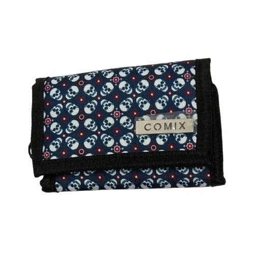 PORTAFOGLIO CON CHIUSURA A VELCRO CON ZIP PORTAMONETE COMIX ALL OVER SKULLS - Immagine 1 di 1