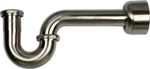 Signature Hardware 1-1/2 x 1-1/4 in. Brass P-Trap in Brushed Nickel - Picture 1 of 6
